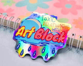 Art Block Holographic Sticker | Funny Artist Gift