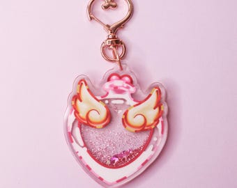 Love Potion Keychain | Glitter Liquid Shaker, Fantasy Charm