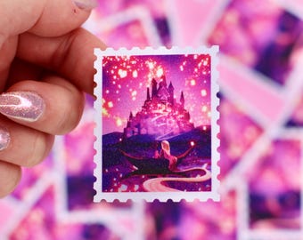 Rapunzel Floating Lantern Glitter Sticker | Magic Kingdom Water resistant Sticker  | Stationery and Journal Sticker | Water bottle Sticker