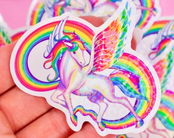 Holographic Rainbow Pegasus Sticker | Waterproof Vinyl Sticker | Stationery Sticker