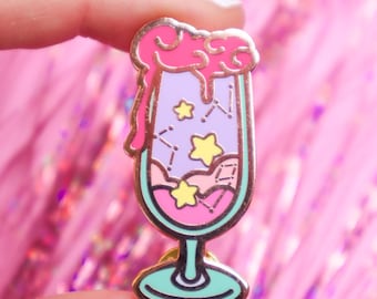 Celestial Milkshake Hard Enamel Pin | Whimsical and Decorative Pin