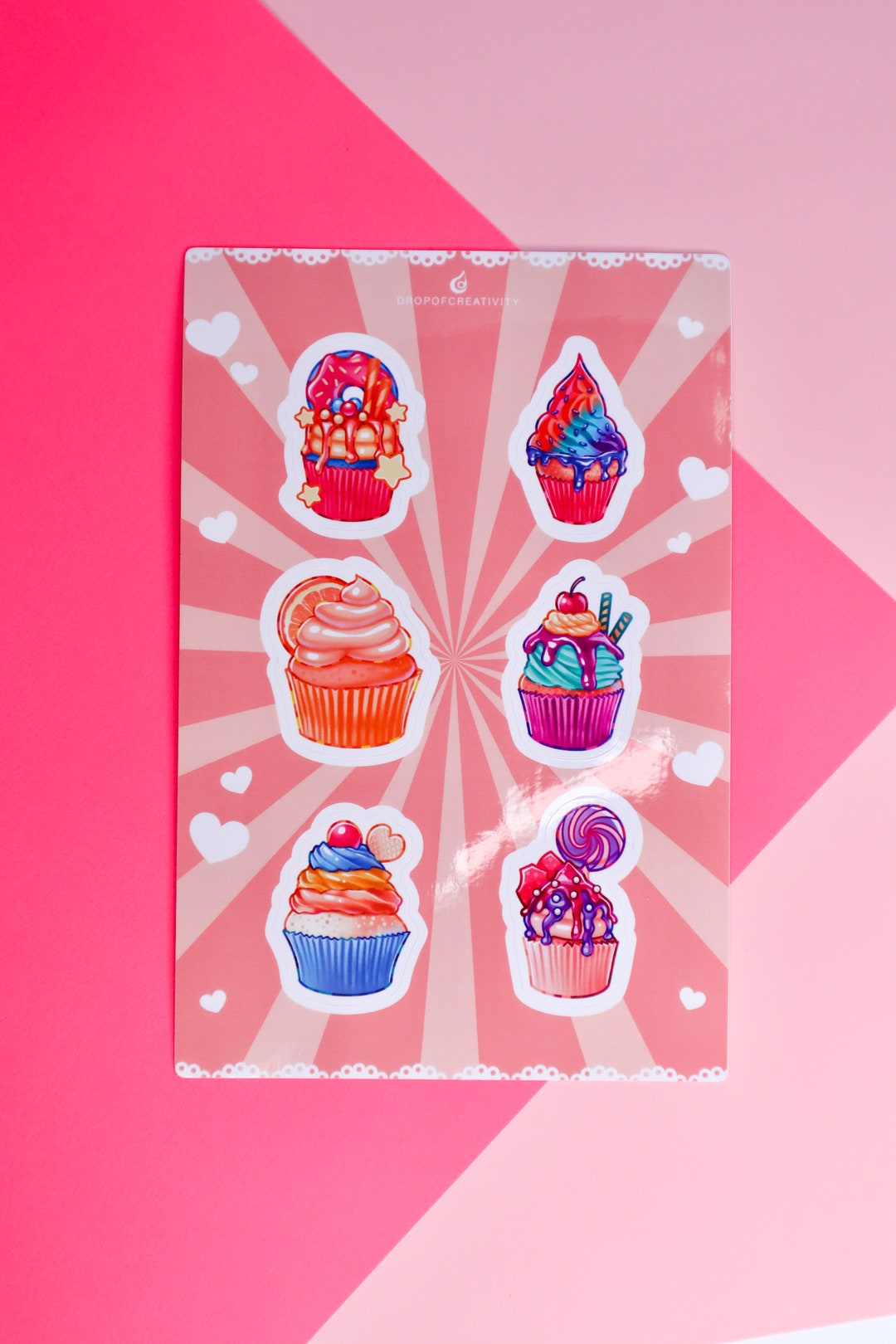 Kawaii Cupcake Sticker Sheet | Waterproof Vinyl Stickers - Etsy
