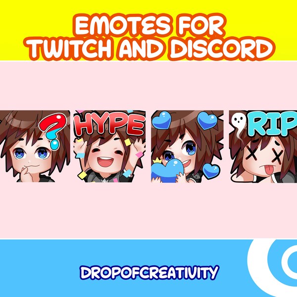 Sora Emotes | Twitch Emotes | Discord Emotes | Gaming and Streaming | Video Game | Chibi and Kawaii | Emotes for Gaming | Video Game Emotes