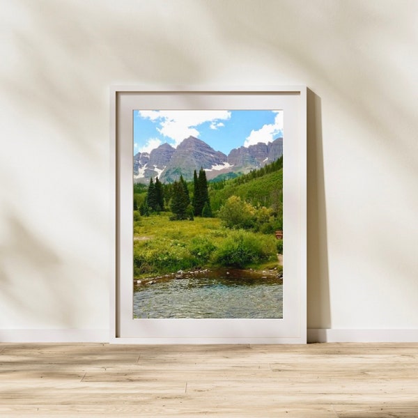 Majestic Mountain/Maroon Bells. Mountain in beautiful Colorado, digital print