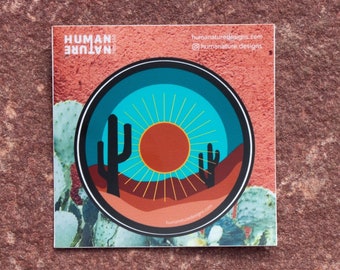 Desert Cactus Sticker - Vinyl Desert Sticker with Kiss Cut Backing
