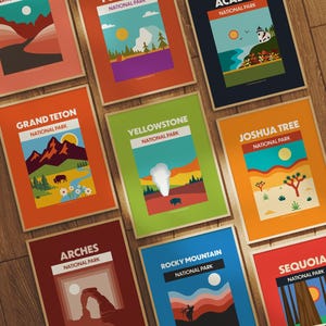 Digital National Park Art Prints | Retro National Parks Travel Poster Collection | Set of 9 | Digital Prints - Downloadable Files
