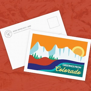 Colorado Postcard - Greetings from Colorado Travel Postcard, Printed