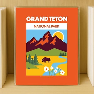 Grand Teton Travel Print - Grand Teton National Park Wall Art (8x10&quot;)