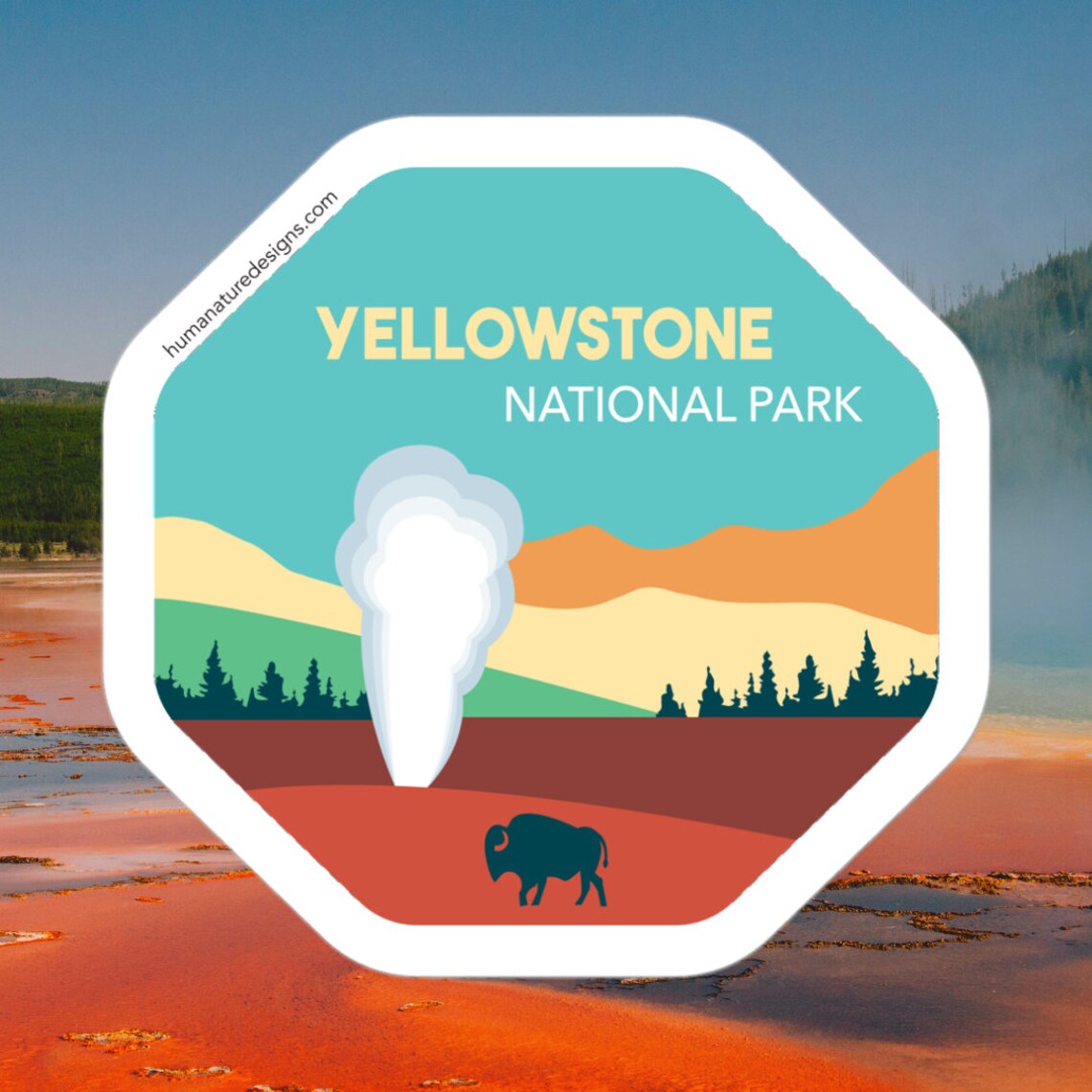 Yellowstone National Park Sticker / National Park Badge Decal Etsy