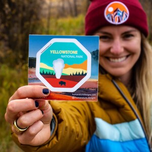 Yellowstone National Park Vinyl Sticker: Geothermal Landscape Decal