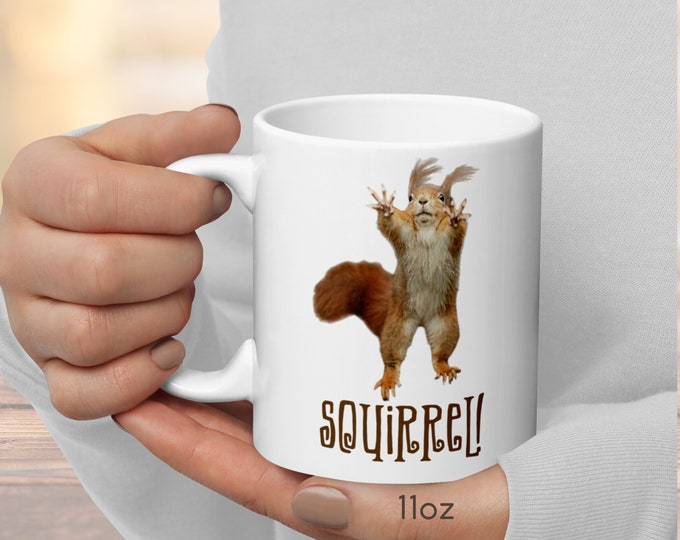 Adult ADHD Squirrel Coffee Mug, Squirrel Lover Bestfriend Gift, College Student Gift, Squirrel Girl Gifts, ADHD Awareness, Large Ceramic Mug