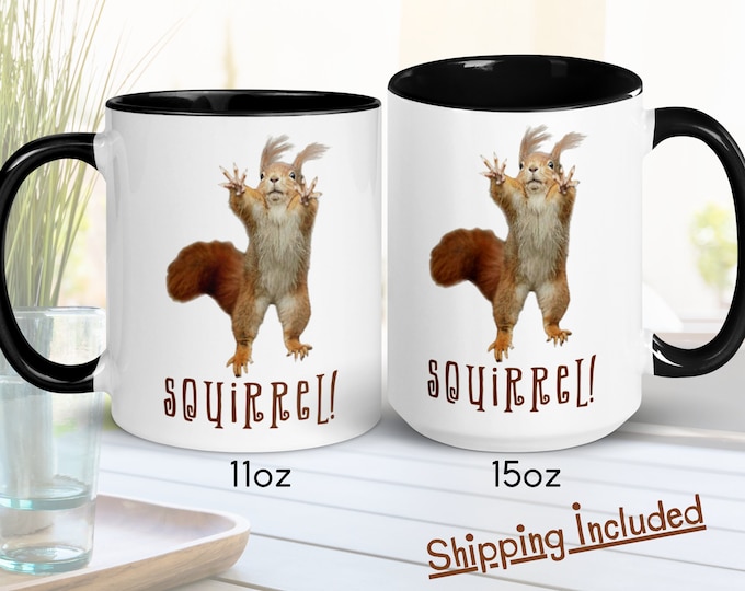 ADHD Squirrel Mug Ceramic Coffee Mug, Best Gift for Him Large Coffee Mug, our Top Selling Items for Roommate Gift, Bestie Sister in Law Gift