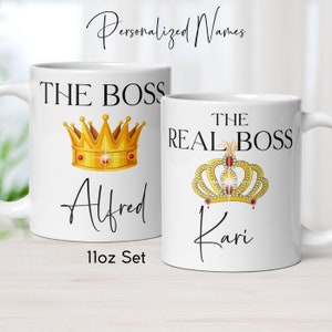 Sie und Ihn lustige Kaffeetasse, süßes Paar Geschenk, anpassbare Tasse, verheiratet Geschenk für Paare, Paare Geschenkideen Tassensets, Hochzeitsgeschenk, BFF