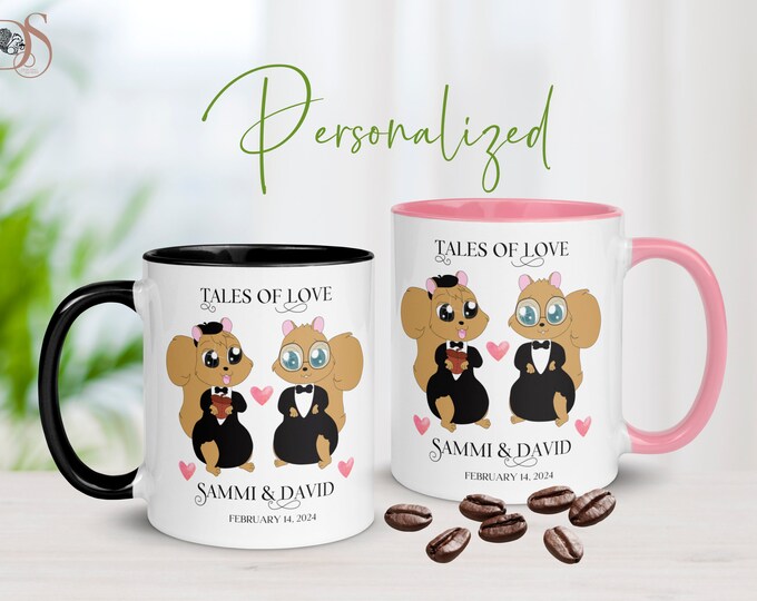 Customizable Squirrel Gifts, Couples Mug set for Wedding or Anniversary, Gifts for Roommate,Bestfriend Gift,Squirrel Lover,Cute Couples Gift