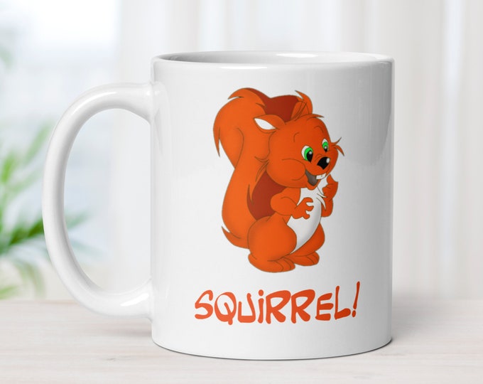 ADHD Squirrel Funny Coffee Mug, Unique Christian Gifts for Friend, Thinking of You Gift Ideas for Autism Friends, Cool Coffee Mugs for BFF