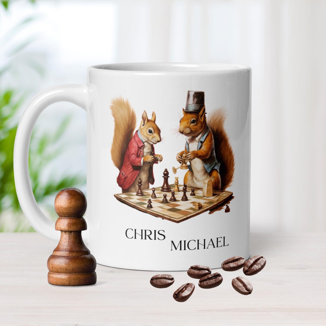 Personalized Squirrel Chess Coffee Mug, Gift for Chess Lover - Etsy