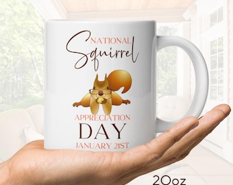 Squirrel Lovers Coffee Mug, Best Selling Large Mug and Cute Keepsake for Squirrel Appreciation Day Gifts, Jumbo 20oz Mug