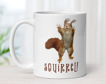 Adult ADHD Squirrel Coffee Mug, Squirrel Lover Bestfriend Gift, College Student Gift, Squirrel Girl Gifts, ADHD Awareness, Large Ceramic Mug