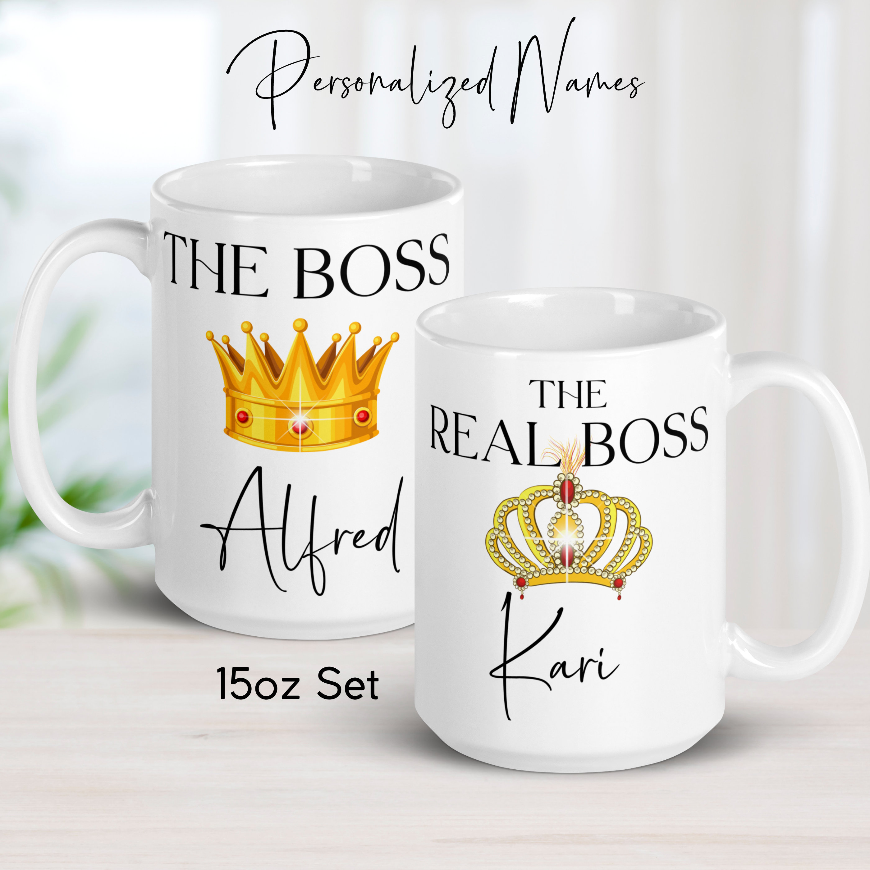 Couples mug, The boss mug, The real boss mug, Couples mugs, Funny coff –  The Bearded Mug Man