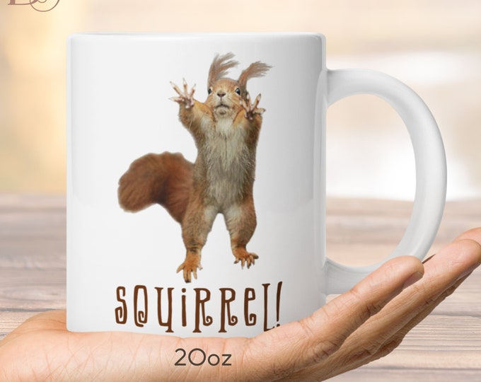 Adult ADHD Squirrel Coffee Mug, Squirrel Lover Bestfriend Gift, College Student Gift, Squirrel Girl Gifts, ADHD Awareness, Large Ceramic Mug