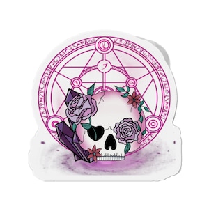 Ethereal Skull Magnet, Gothic Die-Cut Magnet, Decorative Fridge Magnet, Dark Aesthetic Gift, Witchy Home Decor