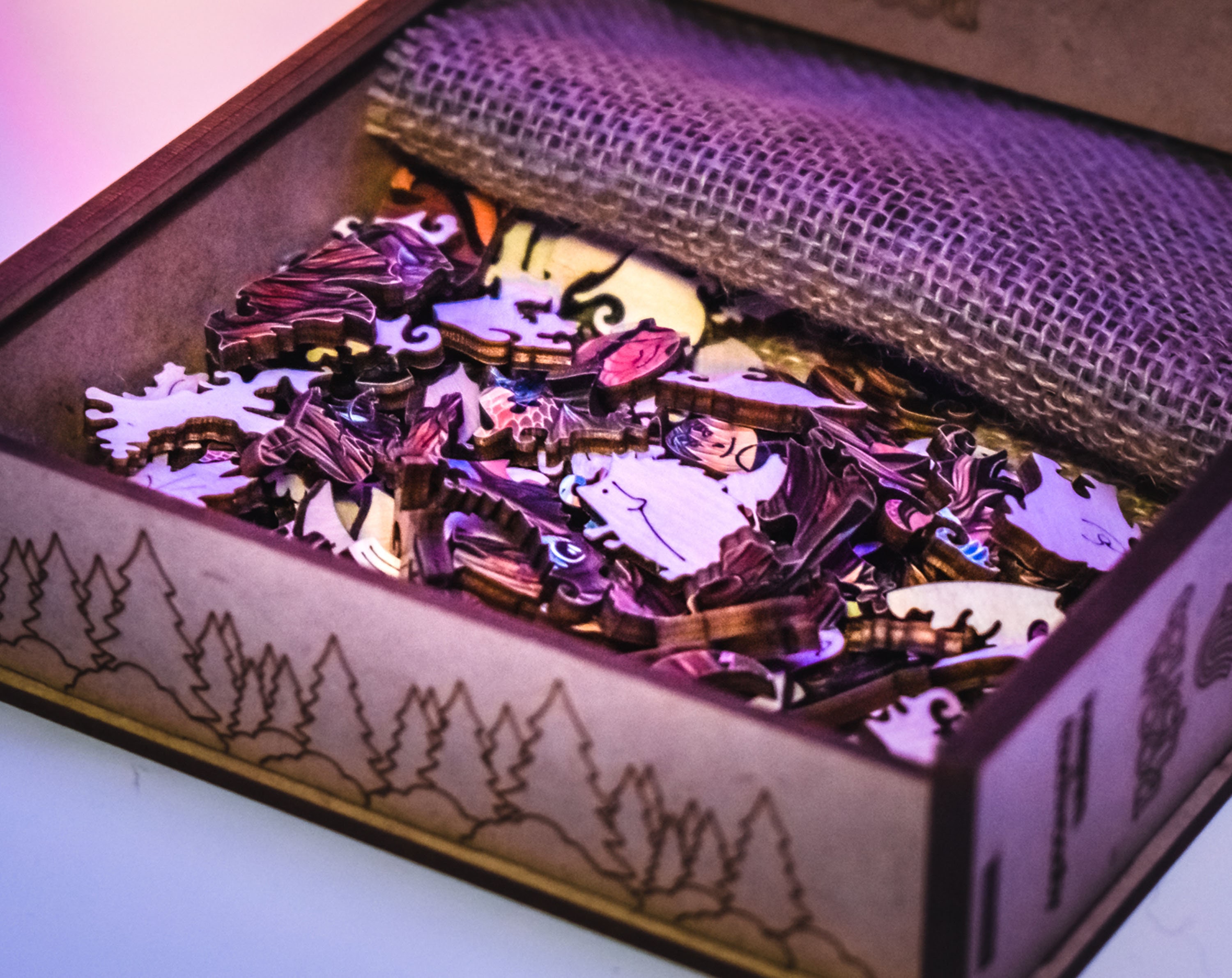 290 Teile Holzpuzzle Halloween Wolf - 3D Wood Puzzle Für Erwachsene 34x33.3cm