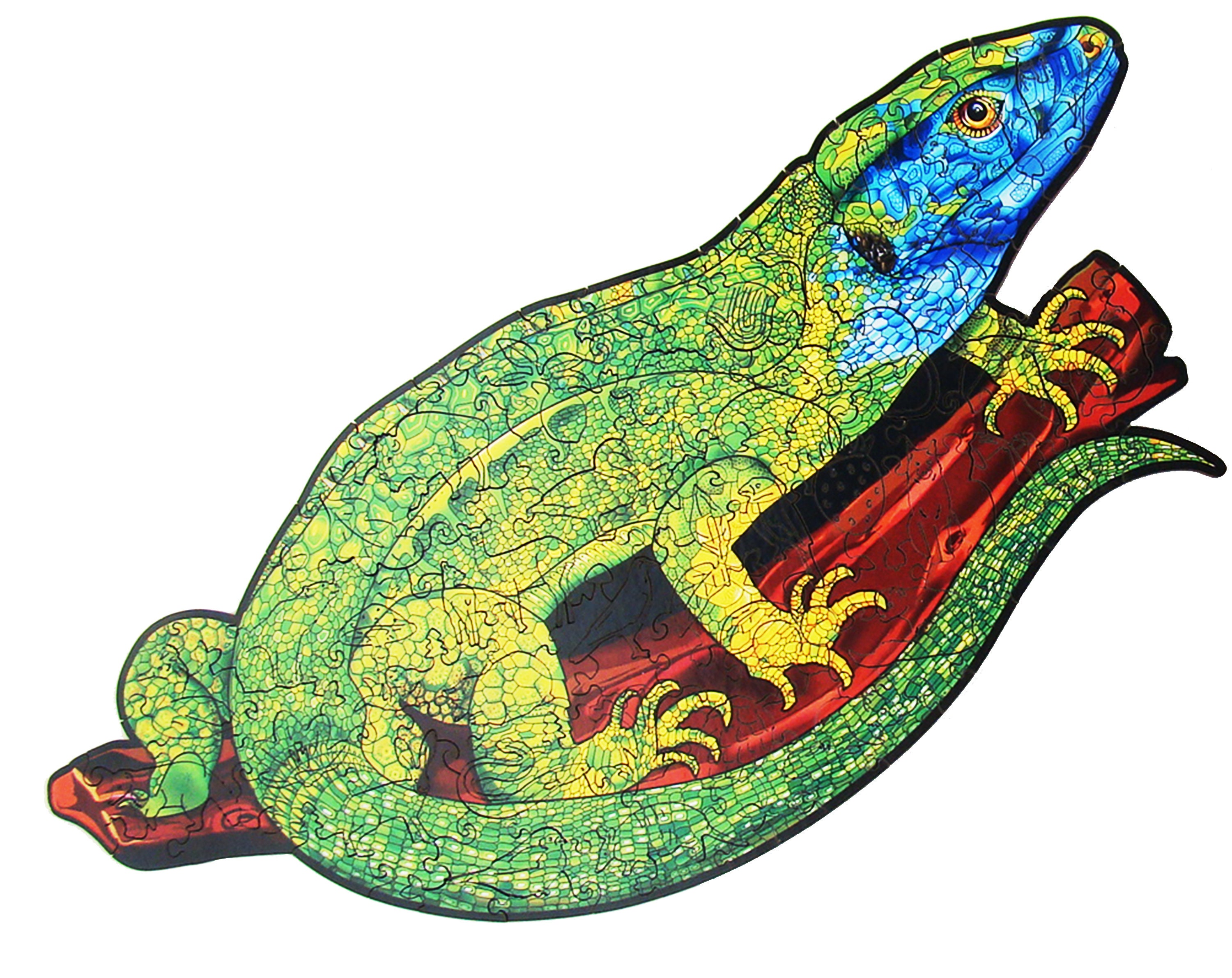 Wooden Puzzles Lizard Jigsaw Puzzle for Adults Reptile Wood Etsy