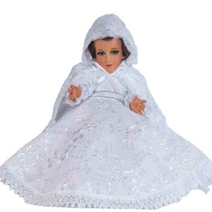 Trajecito de Bautizo Blanco para Niño Dios con accesorios Incluidos/Baby Jesus Outfit