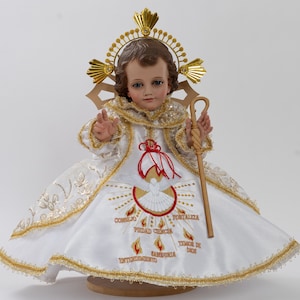 Trajecito de espiritu santo para Niño Dios con accesorios Incluidos/Baby Jesus Outfit