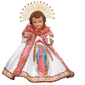Trajecito de Virgen de Guadalupe para Niño Dios con accesorios Incluidos/Baby Jesus Outfit