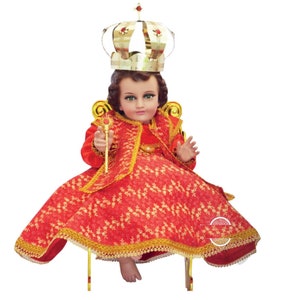 Trajecito de Rey de reyes para Niño Dios con accesorios Incluidos/Baby Jesus Outfit