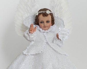 Trajecito de Ángel Gabriel para Niño Dios con accesorios Incluidos/Baby Jesus Outfit