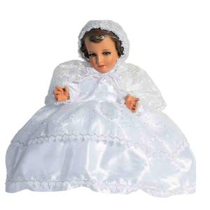 Trajecito de Bautizo para Niño Dios con accesorios Incluidos/Baby Jesus Outfit