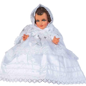 Trajecito de Bautizo Blanco para Niño Dios con accesorios Incluidos/Baby Jesus Outfit