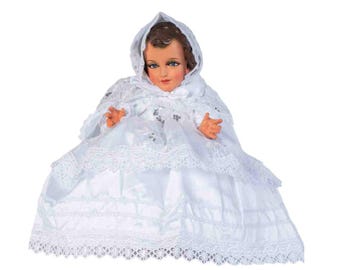Trajecito de Bautizo Blanco para Niño Dios con accesorios Incluidos/Baby Jesus Outfit