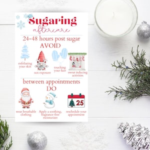 Biglietti di Natale per la cura post-trattamento con lo zucchero / Servizi di estetista / Biglietti di ringraziamento / Biglietti di trattamento / Attività spa / Branding / Festività