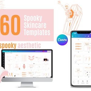 HALLOWEEN SKINCARE TEMPLATES / social media aesthetic / 60 posts / skincare / esthetician / branding/ spooky