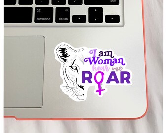 Ich bin Frau Sticker | Hör mich Roar | Feministisch | Frauenpower | Bevollmächtigt | Löwin