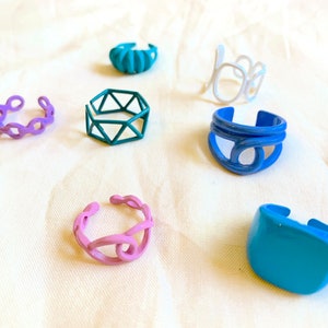 Chunky Rings | Funky | Adjustable Rings | Metal Open Rings | Colorful | Summer Rings | Rope Ring | Thick Rings | Candy Color | Bold Rings
