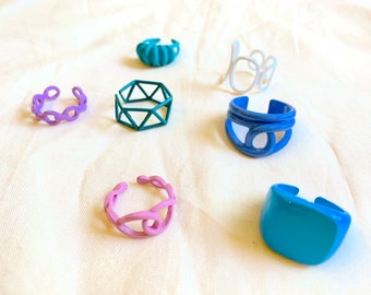 Chunky Rings | Funky | Adjustable Rings | Metal Open Rings | Colorful | Summer Rings | Rope Ring | Thick Rings | Candy Color | Bold Rings