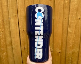 Boating Contender Custom made Stainless Steel Glitter Covered or Solid Colored Yeti