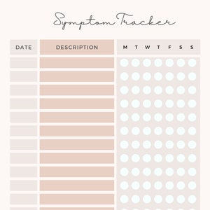 Symptom Tracker for Treatments or Chronic Illness