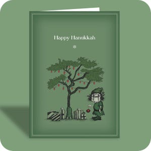Carte sarcastique de Hanoucca | PAS UN ELF | Humoristique | Illustration | Hanoucca
