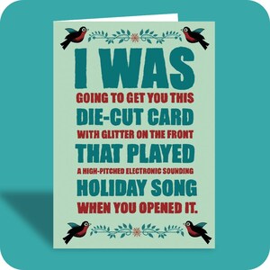 Sarkastyczna kartka świąteczna | DIE CUT HOLIDAY | Muzyka | Sarkazm | Ilustracja | Boże Narodzenie | Chanuka