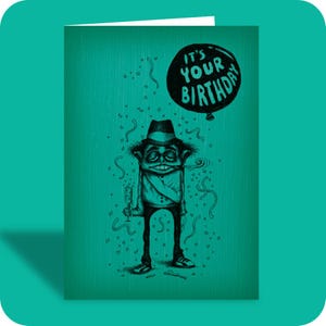 Tarjeta de cumpleaños sarcástica / FELICITACIONES por NACIMIENTO / Sarcasmo / Ilustración / Humor seco