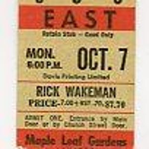 Rick Wakeman Vintage Konzertkarte Maple Leaf Gardens (Toronto, 1970s)