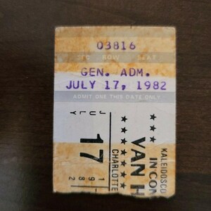 Van Halen 1982, Charlotte Coliseum Original Konzertkarte Stub