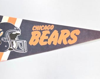 1980s Chicago Bears Official NFL National Football League Vintage Pennant Banner 12" x 30"