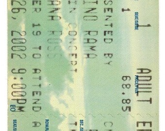 Diana Ross Vintage Concert Ticket Stub Casino Rama (Orillia, 2002)