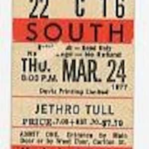 Jethro Tull Vintage Konzertkarte Maple Leaf Gardens (Toronto, 1977)